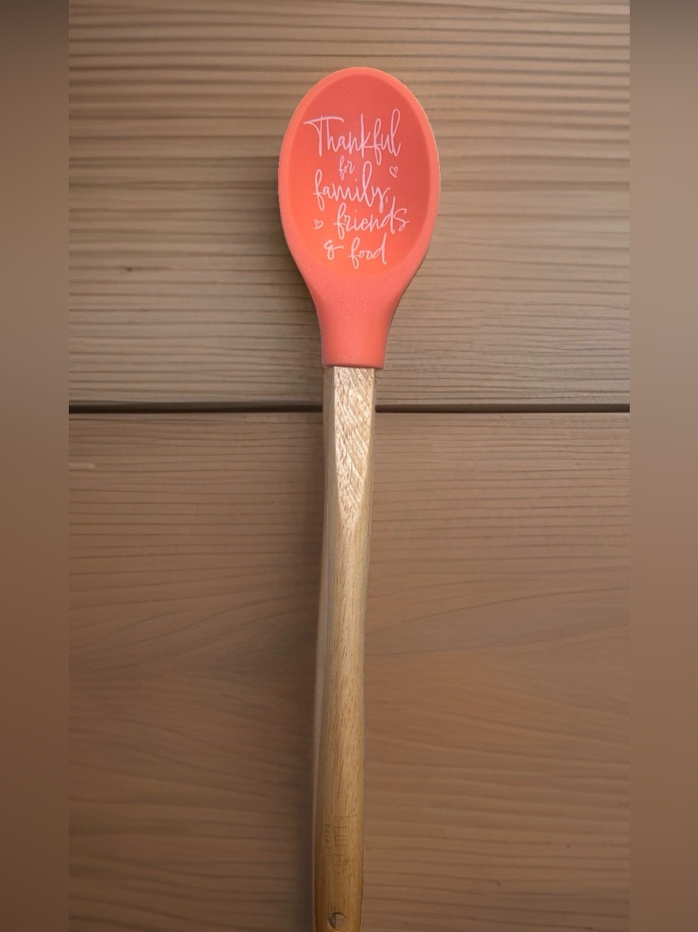 Krumbs Kitchen Farmhouse Silicone Cooking Spoon w/ Wooden Handle